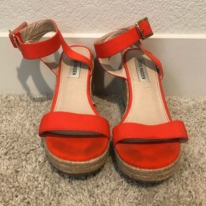 Steve Madden Orange Wedges Size 8.5